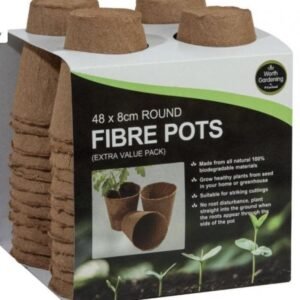Garland - 48 x 8cm Round Fibre Pots - Value Pack - W0304